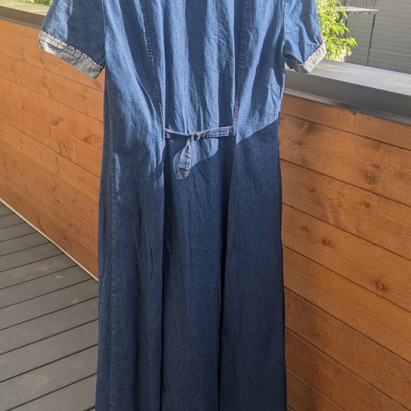 Pretty vintage denim Mango dress - size 7 - Robe maxi denim Mango - Picture 3 of 9